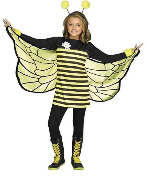 UHC Girl's Bee My Honey Outfit Funny Theme Fancy Dress Child Halloween Costume