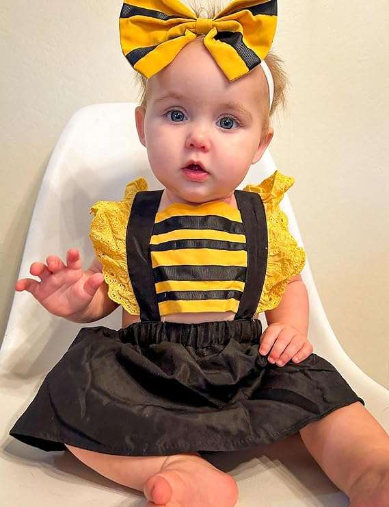 AGQT Baby Girl's Bee Costume 1st Halloween Dress Up Size 0-24 Months 4