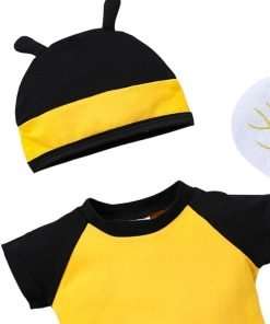 Dressy Daisy Newborn Infant Baby Honey Bee Onesie Romper Costume Bodysuit Set with Wings, Socks and Hat Size 0 to 12 Months 3
