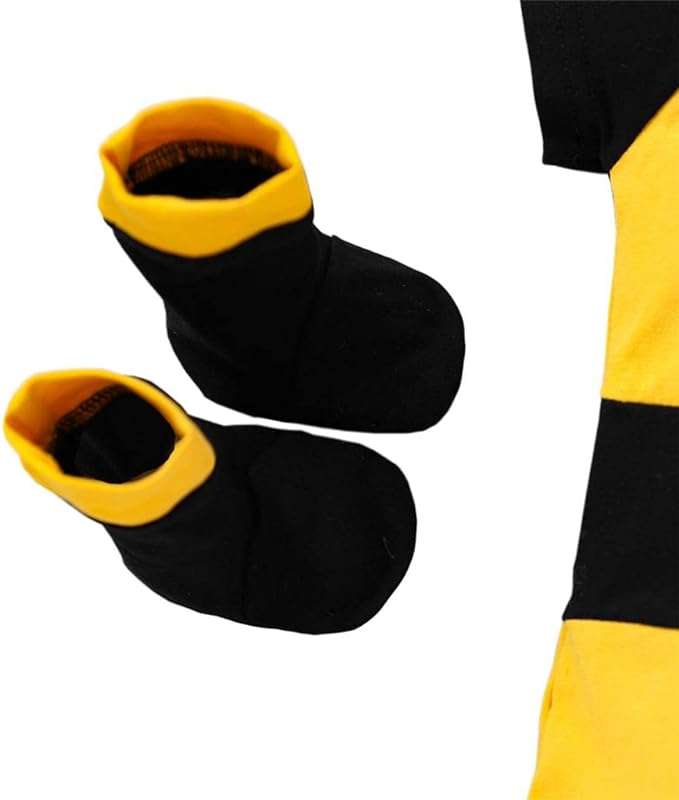 Dressy Daisy Newborn Infant Baby Honey Bee Onesie Romper Costume Bodysuit Set with Wings, Socks and Hat Size 0 to 12 Months 5