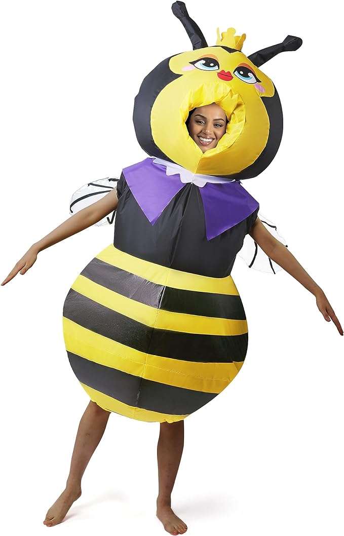 Spooktacular Creations Adult Inflatable Costume Full Body Bumble Bee Air Blow-up Deluxe Halloween Bee Costume 3
