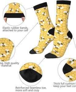 AOYEGO Colorful Cardiograms Funny Socks Health Curve Novelty Casual Crew Socks Contrast Color Design for Women Men Gift - 3