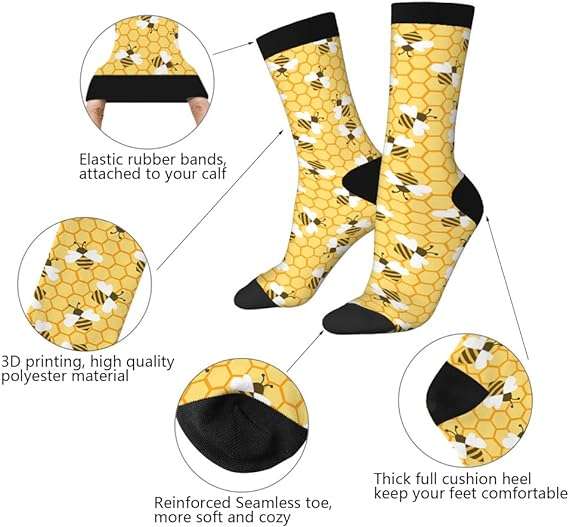AOYEGO Colorful Cardiograms Funny Socks Health Curve Novelty Casual Crew Socks Contrast Color Design for Women Men Gift - 3