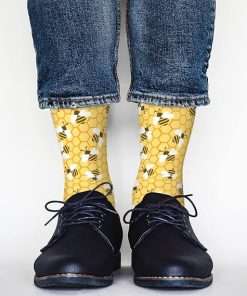 AOYEGO Colorful Cardiograms Funny Socks Health Curve Novelty Casual Crew Socks Contrast Color Design for Women Men Gift - 5