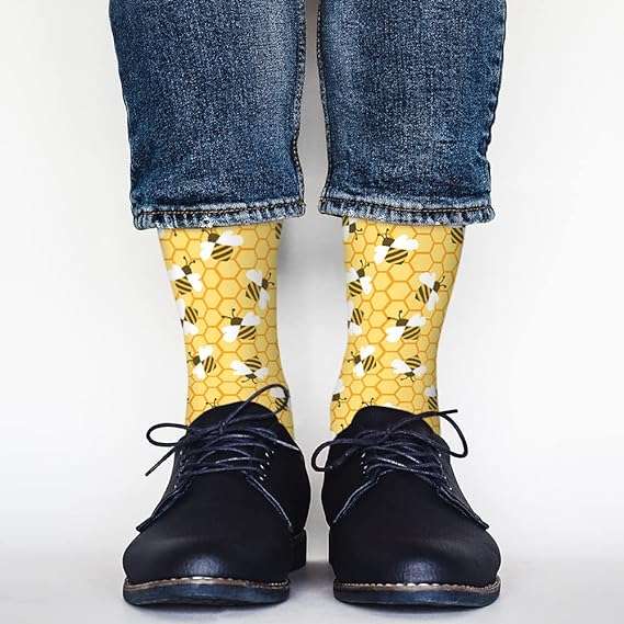 AOYEGO Colorful Cardiograms Funny Socks Health Curve Novelty Casual Crew Socks Contrast Color Design for Women Men Gift - 5