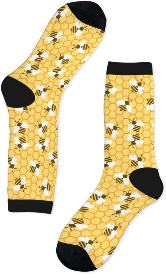 AOYEGO Colorful Cardiograms Funny Socks Health Curve Novelty Casual Crew Socks Contrast Color Design for Women Men Gift - 7