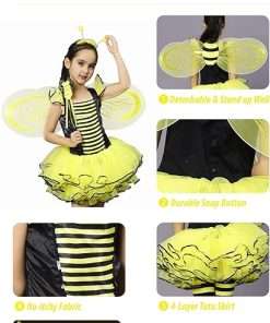 Bumble Bee Costume, Princess Fancy Dress Up(Tutu, Wings, Antenna) - 2