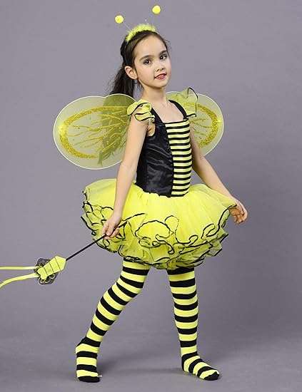 Bumble Bee Costume, Princess Fancy Dress Up(Tutu, Wings, Antenna) - 4