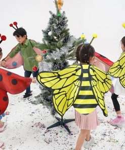 Creatoy Bee-Wings for Kids with Antenna Heaband Toddler Bee Dress Up Costumes for Pretend Play Girls Fairy Princess Bee Outfit - 2