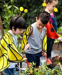 Creatoy Bee-Wings for Kids with Antenna Heaband Toddler Bee Dress Up Costumes for Pretend Play Girls Fairy Princess Bee Outfit - 4