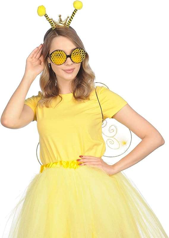Funcredible Bumble Bee Costume Accessories - Bee Wings and Bee Antenna Headband with Bee Glasses - Honey Bee Costumes - 2