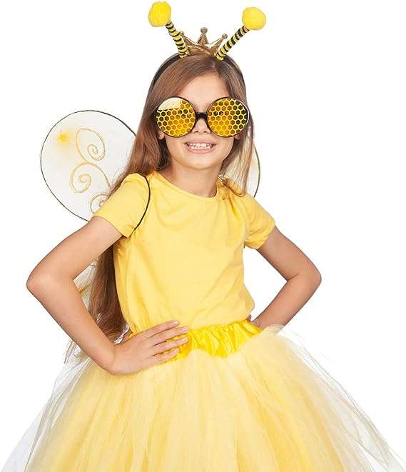 Funcredible Bumble Bee Costume Accessories - Bee Wings and Bee Antenna Headband with Bee Glasses - Honey Bee Costumes - 5