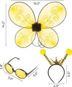 Funcredible Bumble Bee Costume Accessories - Bee Wings and Bee Antenna Headband with Bee Glasses - Honey Bee Costumes - 7