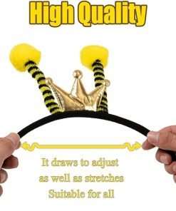 Funnlot Bee Headbands, 2PCS Bee Antenna Headband Bee Costume Accessories Insect Hair Address Bee Ant Ladybug Hair Band Kids Adult Halloween Cosplay Bee Birthday Party Favors - 2