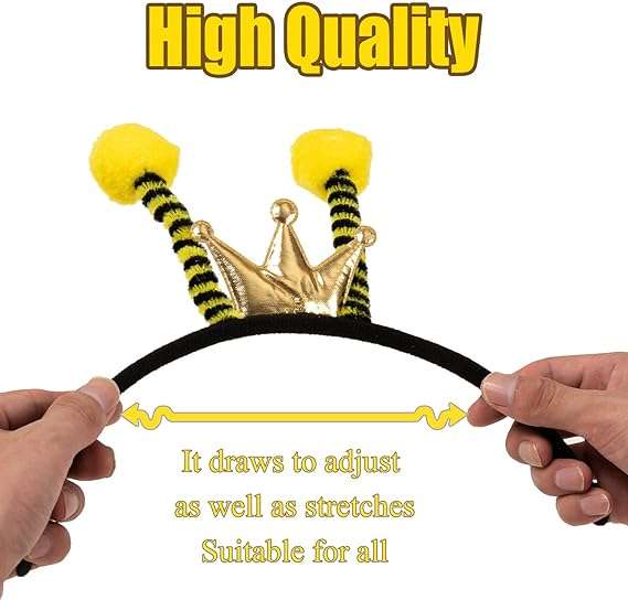 Funnlot Bee Headbands, 2PCS Bee Antenna Headband Bee Costume Accessories Insect Hair Address Bee Ant Ladybug Hair Band Kids Adult Halloween Cosplay Bee Birthday Party Favors - 2