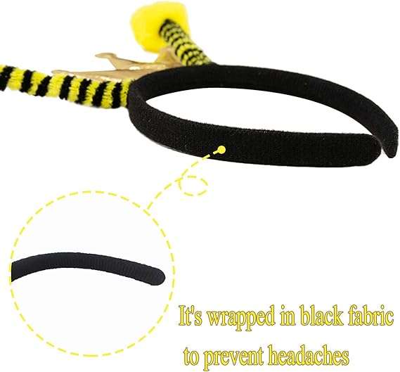 Funnlot Bee Headbands, 2PCS Bee Antenna Headband Bee Costume Accessories Insect Hair Address Bee Ant Ladybug Hair Band Kids Adult Halloween Cosplay Bee Birthday Party Favors - 3