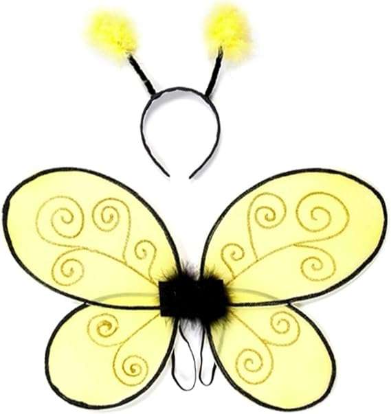 Great Pretenders Bumble Bee Wings with Headband, Yelow-Black (One Size) Dress-Up Play - 1