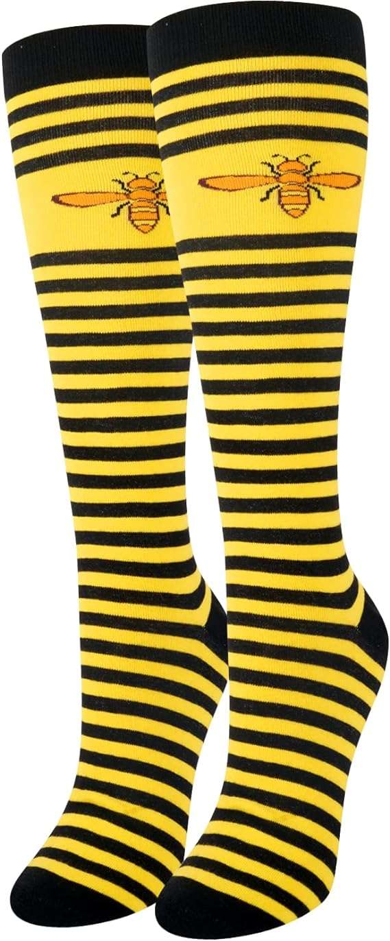 HAPPYPOP Funny Novelty Crazy Socks for Women Teen Girls, Christmas Holiday Gifts Gingerbread Bee Socks - 1