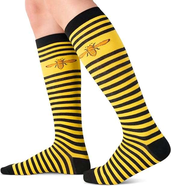 HAPPYPOP Funny Novelty Crazy Socks for Women Teen Girls, Christmas Holiday Gifts Gingerbread Bee Socks - 2