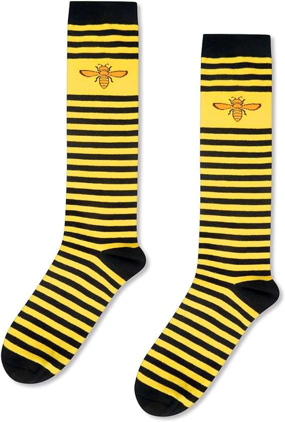 HAPPYPOP Funny Novelty Crazy Socks for Women Teen Girls, Christmas Holiday Gifts Gingerbread Bee Socks - 3