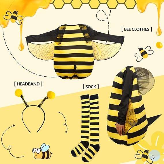 HOMELEX Bumble Bee Costume for Girls Funny Animal Halloween Kids Costumes - 5