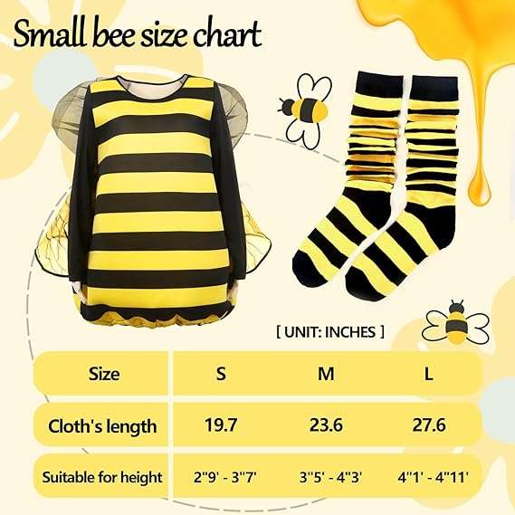 HOMELEX Bumble Bee Costume for Girls Funny Animal Halloween Kids Costumes - 7