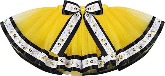 IBTOM CASTLE Baby Girls First Birthday Outfit Bee Romper Tutu Skirt Bowknot Headband Cake Smash Photoshoot Clothes - 3