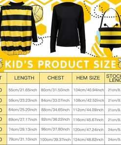 Janmercy Bee Costume Kit Halloween Bee Cosplay Kids Costume Boys Girls Bee Costume Accessories Halloween Cosplay Party - 2