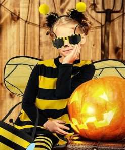 Janmercy Bee Costume Kit Halloween Bee Cosplay Kids Costume Boys Girls Bee Costume Accessories Halloween Cosplay Party - 5