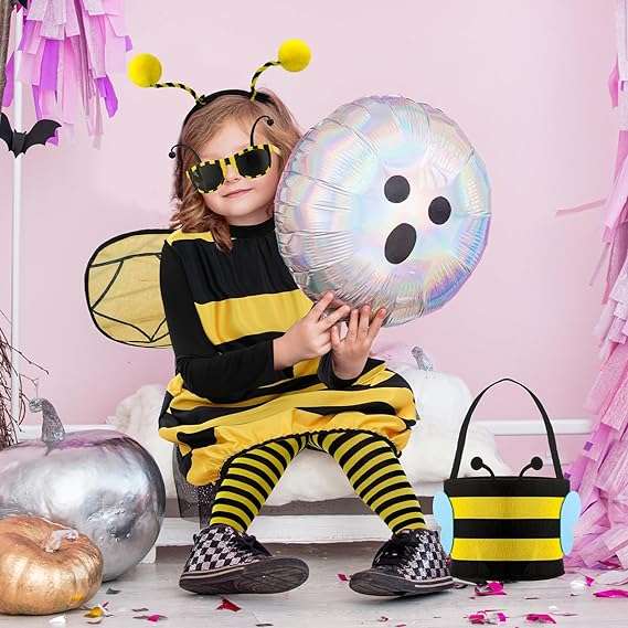 Janmercy Bee Costume Kit Halloween Bee Cosplay Kids Costume Boys Girls Bee Costume Accessories Halloween Cosplay Party - 6