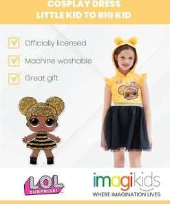L.O.L. Surprise! Queen Bee Girls Mesh Dress Toddler to Big Kid - 3