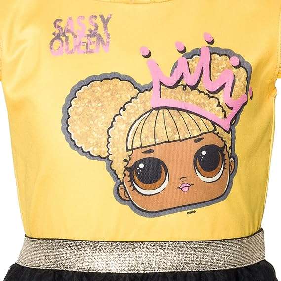 L.O.L. Surprise! Queen Bee Girls Mesh Dress Toddler to Big Kid - 4