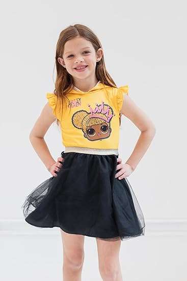 L.O.L. Surprise! Queen Bee Girls Mesh Dress Toddler to Big Kid - 5
