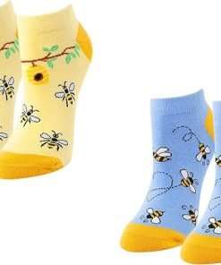 Zmart Funny Ankle Socks for Women Corgi Llama Rooster Socks, Novelty Bee Teeth Corgi Llama Cow Chicken Gifts - 2