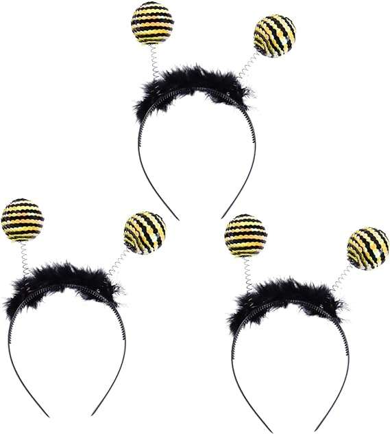 ibasenice 3pcs Bee Sequin Headband Yellow Headband Ladybug Gifts Halloween Costumes for Adults Hair Ties for Women Bee Head Boppers Bee Costume - 1
