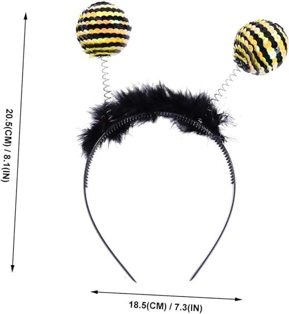 ibasenice 3pcs Bee Sequin Headband Yellow Headband Ladybug Gifts Halloween Costumes for Adults Hair Ties for Women Bee Head Boppers Bee Costume - 5