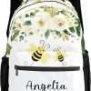 BEYODD Custom Kids Backpack, Personalized Student School Bags for Boys & Girls, Bookbags for Travel Cute Bee Floral - 1