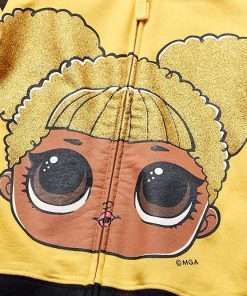 L.O.L. Surprise! Girls' The Glitterati Crystal Queen Big Face Zip-up Hoodie - 3
