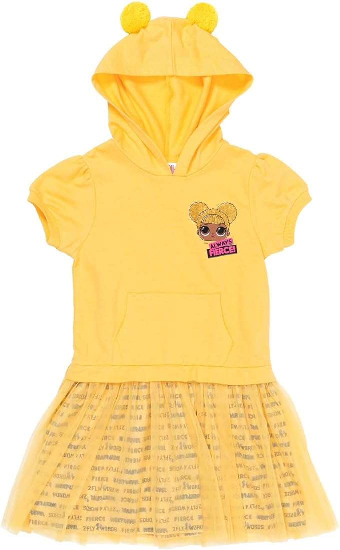 L.O.L. Surprise! Queen Bee Girls French Terry Cosplay Dress Little Kid to Big Kid - 1