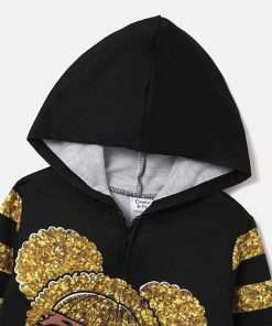 L.O.L. Surprise! Toddler Kid Girl Sequin Zipper Coat Jacket Character Print Long Sleeves Outwear - 3