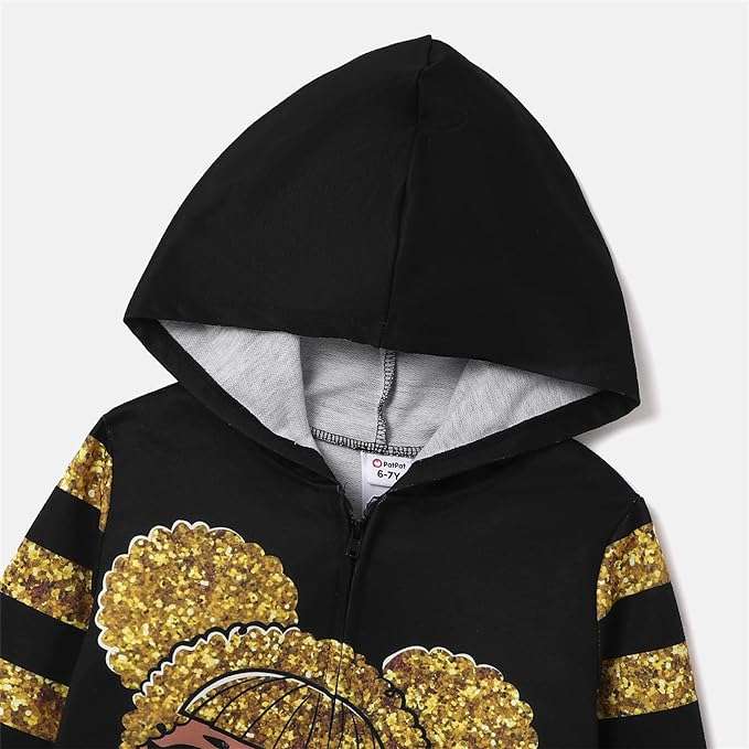 L.O.L. Surprise! Toddler Kid Girl Sequin Zipper Coat Jacket Character Print Long Sleeves Outwear - 3