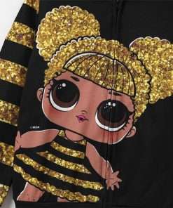 L.O.L. Surprise! Toddler Kid Girl Sequin Zipper Coat Jacket Character Print Long Sleeves Outwear - 4