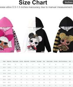 L.O.L. Surprise! Toddler Kid Girl Sequin Zipper Coat Jacket Character Print Long Sleeves Outwear - 6
