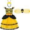 ReliBeauty Bumble Bee Costume Kids Bee Costume Toddler Fancy Dress with Bee Wings Halloween Party - 1