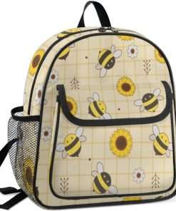 XMNYGJ Cute Bees Toddler Backpack for Boys Girls, Preschool Kindergarten Elementary Kids Backpacks School Student Bookbags Children Bag with Chest Strap - 2
