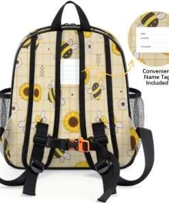 XMNYGJ Cute Bees Toddler Backpack for Boys Girls, Preschool Kindergarten Elementary Kids Backpacks School Student Bookbags Children Bag with Chest Strap - 3