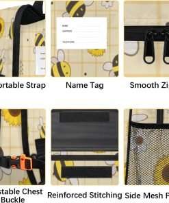 XMNYGJ Cute Bees Toddler Backpack for Boys Girls, Preschool Kindergarten Elementary Kids Backpacks School Student Bookbags Children Bag with Chest Strap - 4