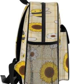 XMNYGJ Cute Bees Toddler Backpack for Boys Girls, Preschool Kindergarten Elementary Kids Backpacks School Student Bookbags Children Bag with Chest Strap - 5