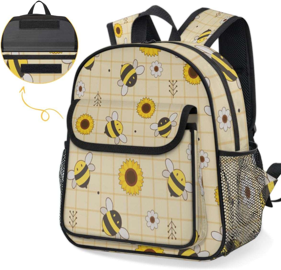 XMNYGJ Cute Bees Toddler Backpack for Boys Girls, Preschool Kindergarten Elementary Kids Backpacks School Student Bookbags Children Bag with Chest Strap - 6