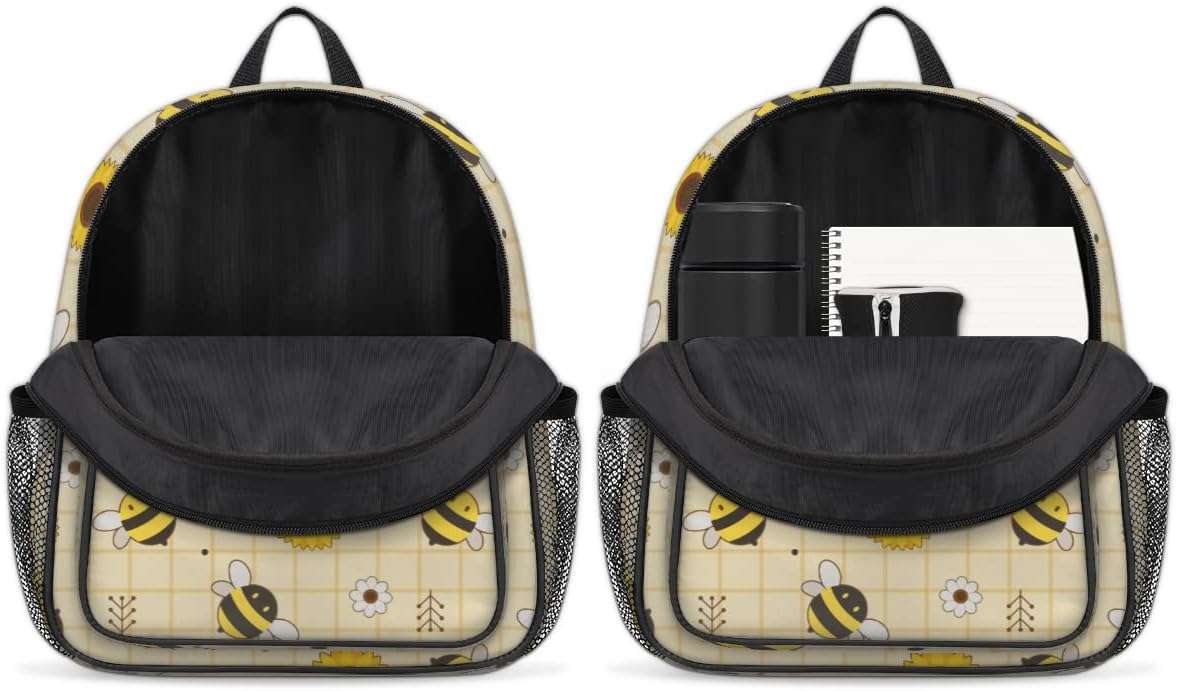 XMNYGJ Cute Bees Toddler Backpack for Boys Girls, Preschool Kindergarten Elementary Kids Backpacks School Student Bookbags Children Bag with Chest Strap - 7